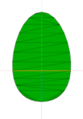 top down view of an egg shape