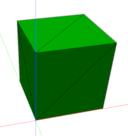 an angled view of a cube