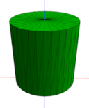 an angled view of a cylinder