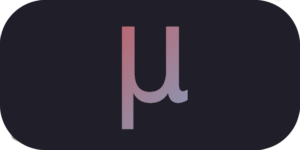 upub logo: greep mu letter with blue and pink-reddish gradient