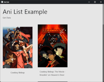 The ani list example.