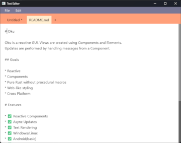 The text editor example