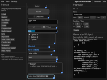 egui RAD builder screenshot