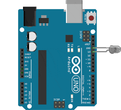 Schema sample of blinking led using Arduino UNO