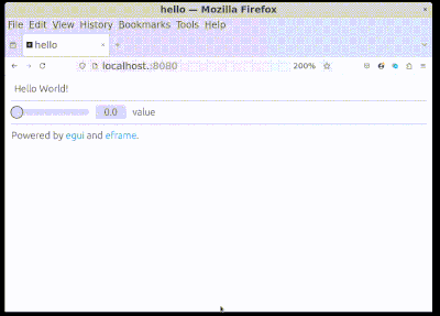 Screencast of an egui app running in web page with popup alerts showing a variety of clap help messages.