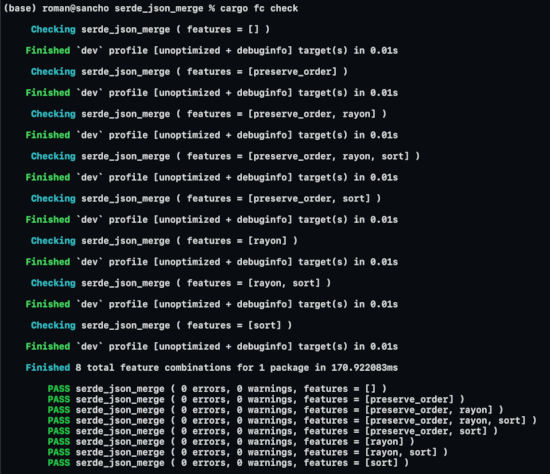 cargo-feature-combinations demo