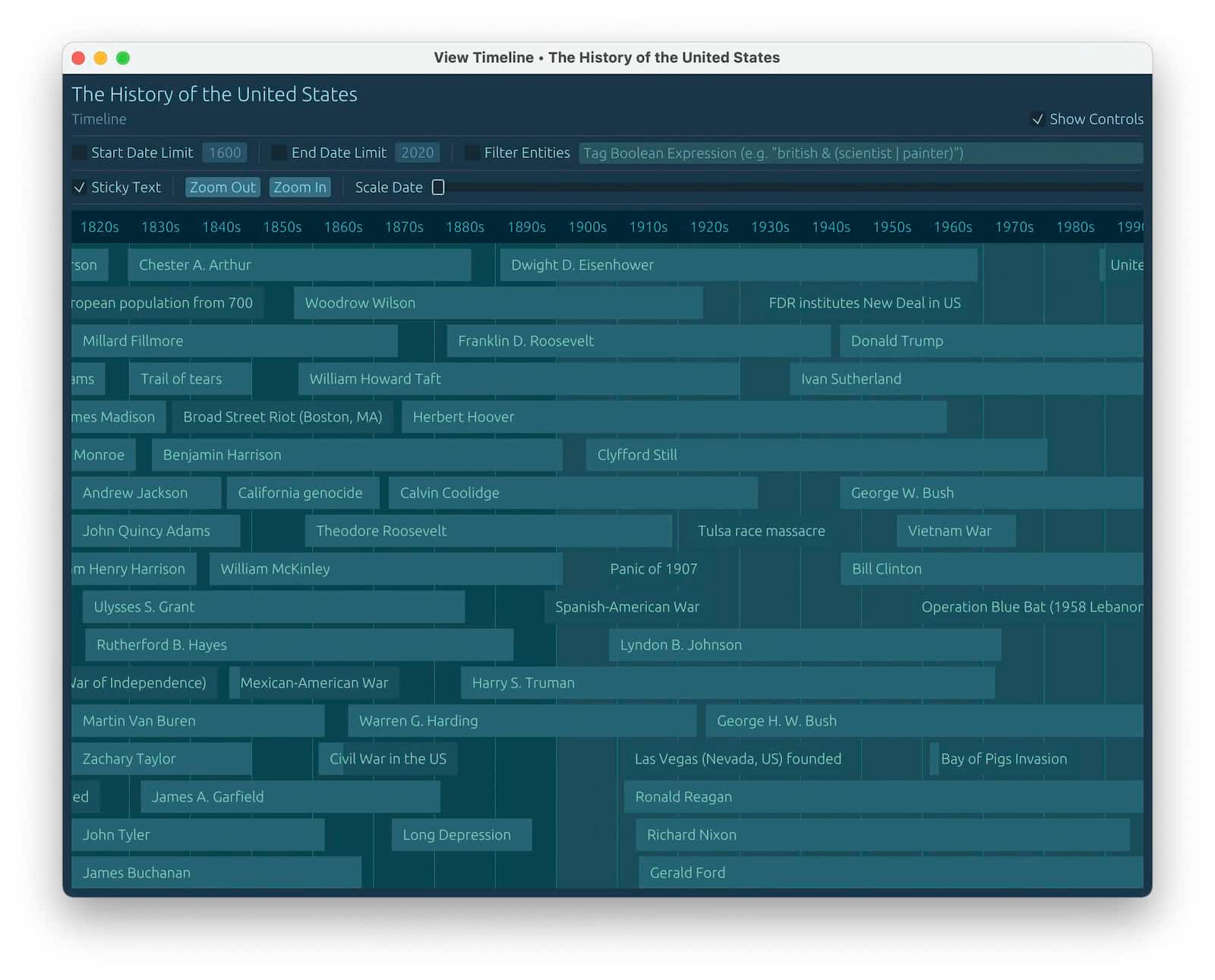 GUI timeline in siphonophore mode Screenshot of desktop GUI timeline in siphonophore mode