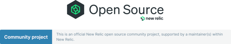 New Relic Open Source community project banner.