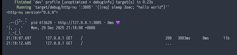 human format logging output