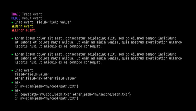 A screenshot of tracing-human-layer output