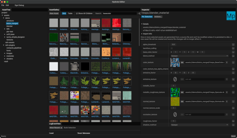 Screenshot of Hydrate Editor