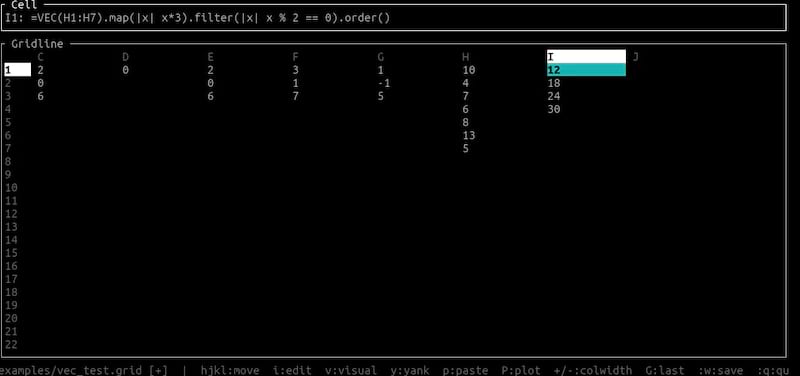 Gridline spreadsheet view