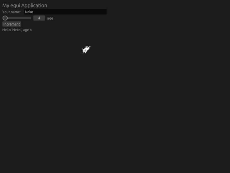 A screenshot of Neko. A cat is chasing an invisible cursor across the screen.