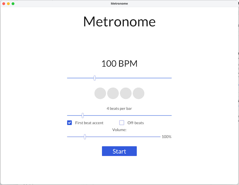 Metronome’s home screen