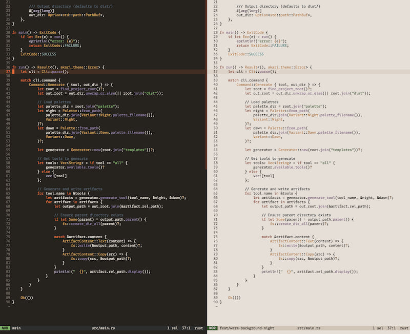 Akari Night vs. Akari Dawn
