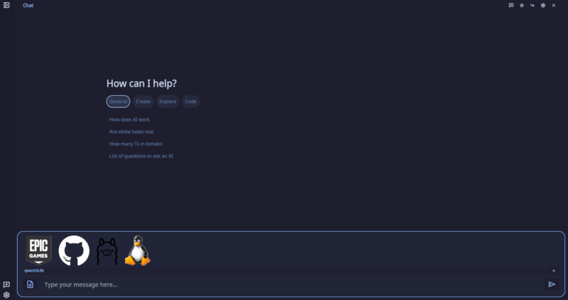 Ochat's home screen.