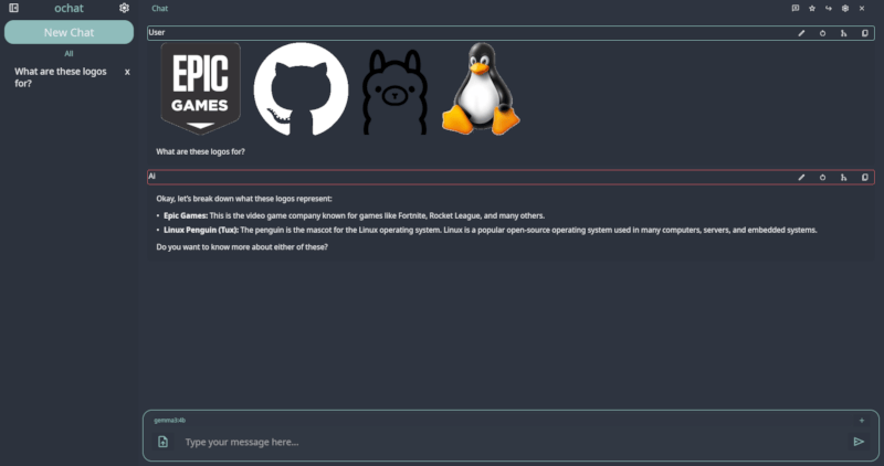 Ochat handling images.
