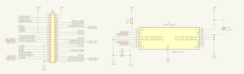 Kicad diagram of the connections
