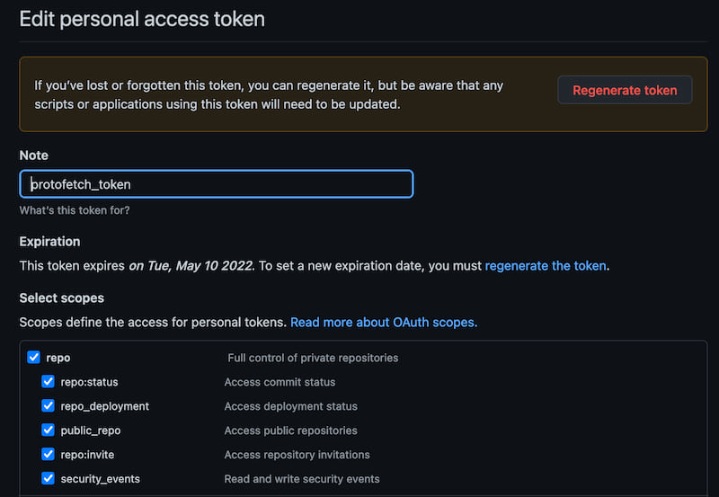 GitHub personal access token