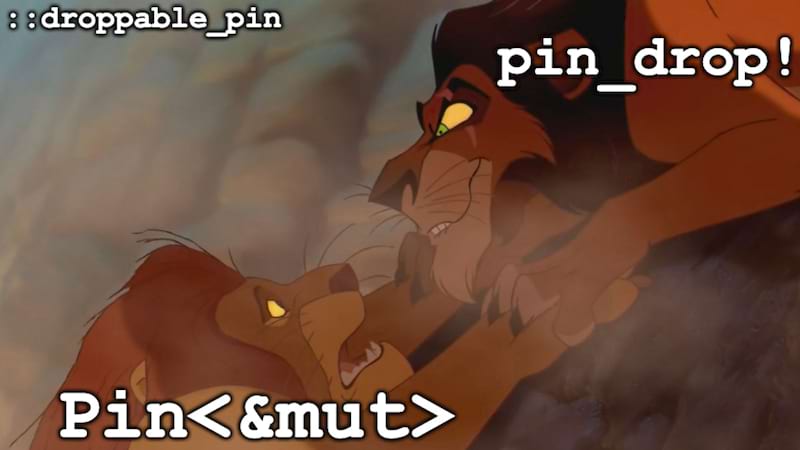 just some flair around *dropping* pins, and dropping Mufasa from the Lion King
