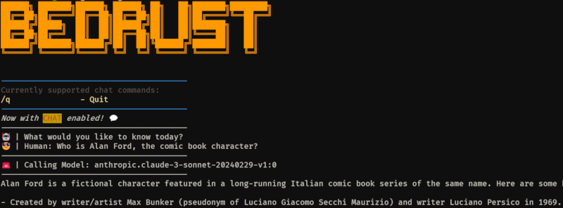 screenshot of bedrust