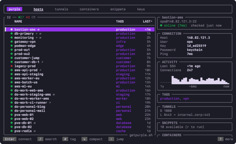 purple-ssh — command-line utility in Rust // Lib.rs