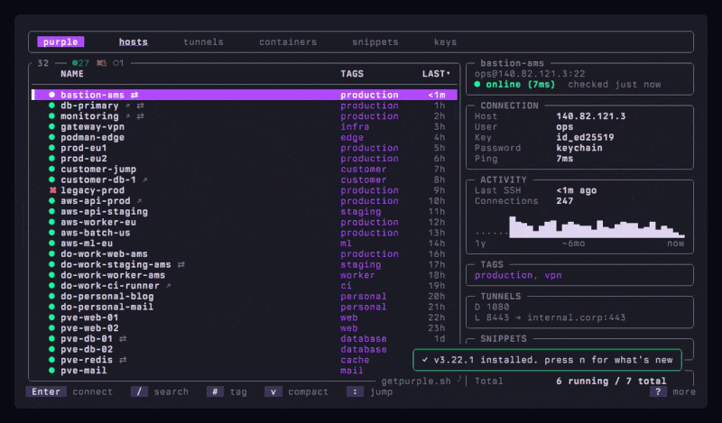 purple-ssh — command-line utility in Rust // Lib.rs