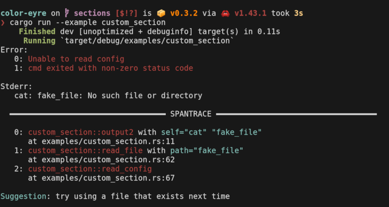 custom section example