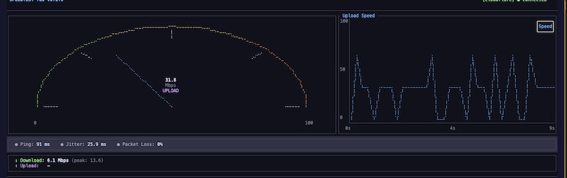 Speedtest TUI Screenshot