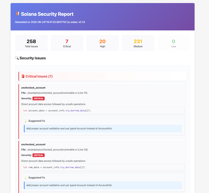 HTML Security Report Example