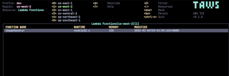 Lambda Functions View