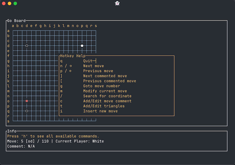 Screenshot of gocat in action