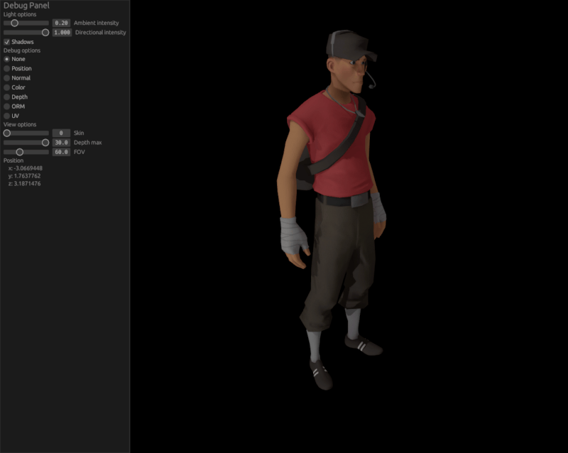 Scout model rendered by the example program