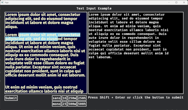 Text Input Example