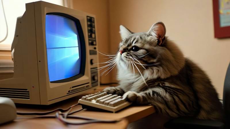 Cat Behind The Keyboard