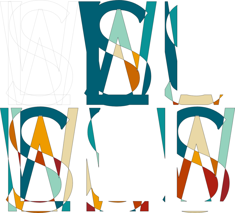 Image of set operations applied to glyphs for L, S, and W