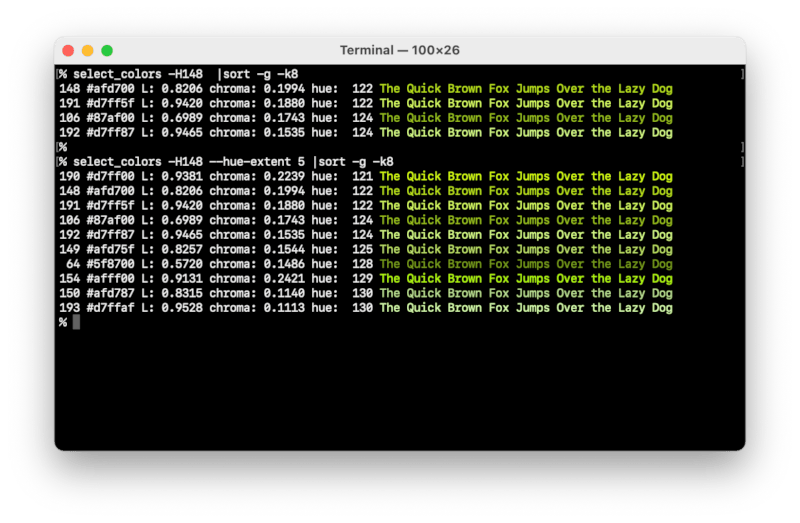 Colors similar to color 148 by hue