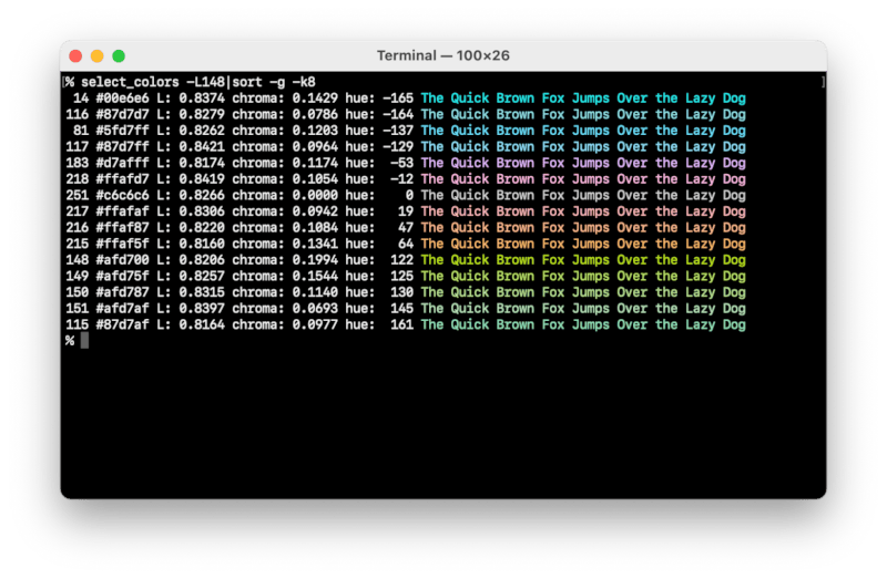 Colors similar to color 148 by lightness