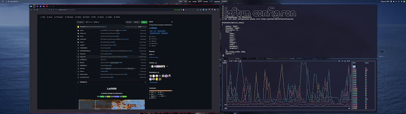 Screenshot of LeftWM in action