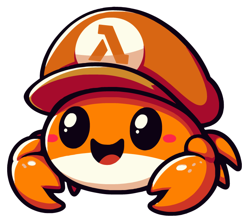 A lovely crab with a Lambda hat