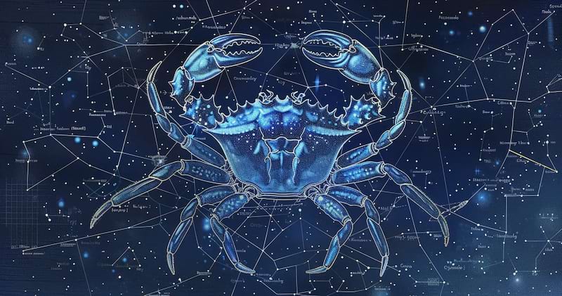 A star chart of a crab constellation