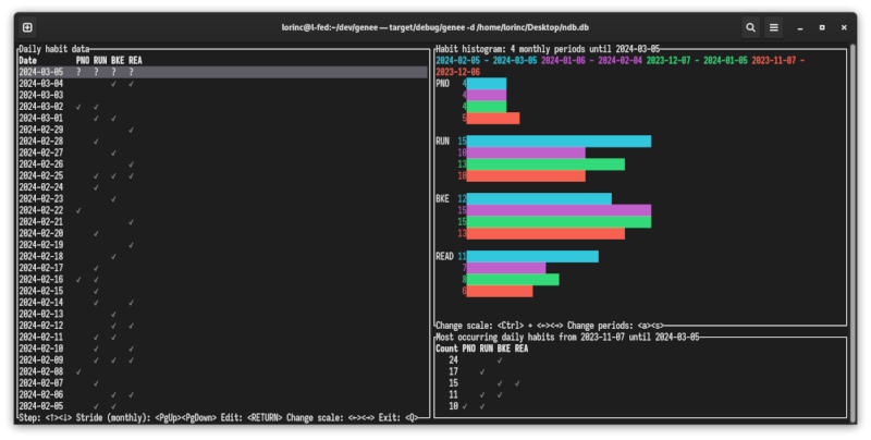 A screenshot of the main genee interface
