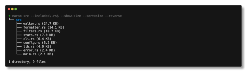 Filtering example
