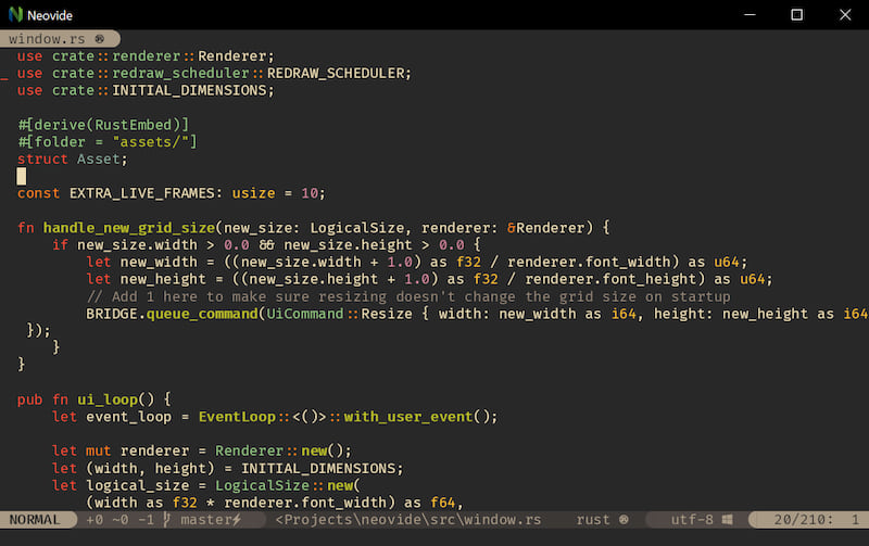 Screenshot of Neovide