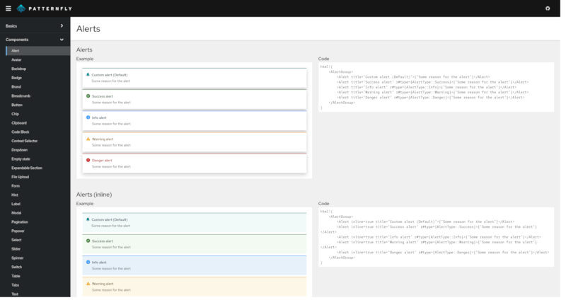 Screenshot of an example