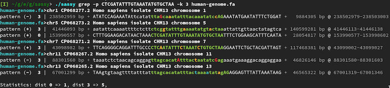 screenshot of sassy grep output