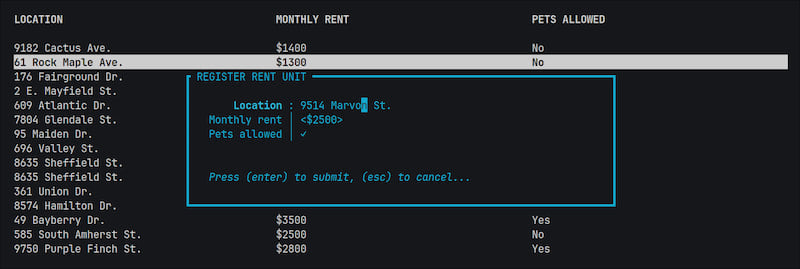 dialog form demo