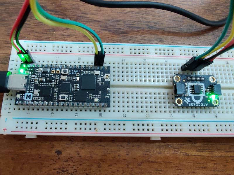 NRF52840 communicating with a ATECC608a