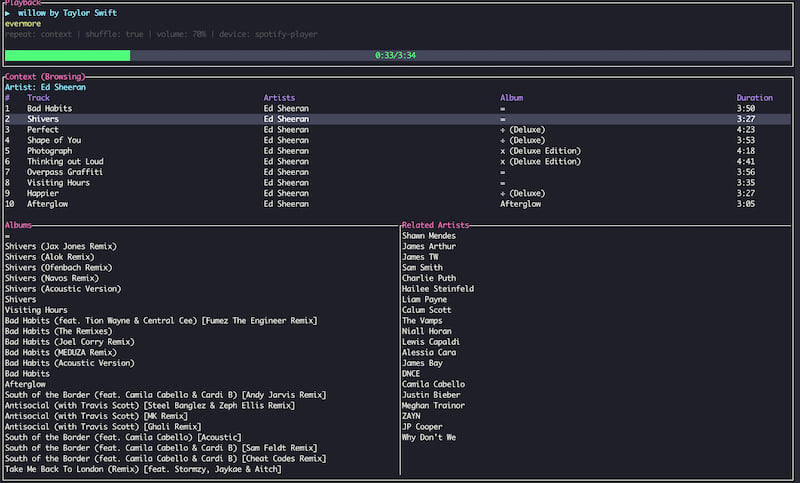 Artist page example