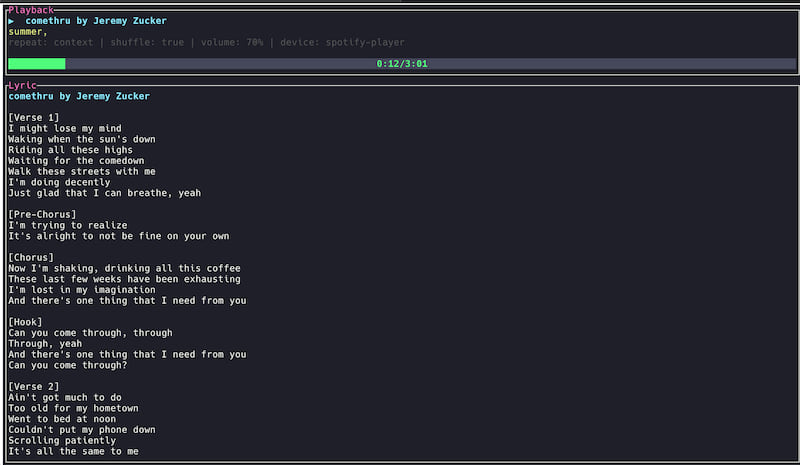 GitHub - Thrasd/spotify-now-playing-terminal: Show the current playing  Spotify song in a terminal window